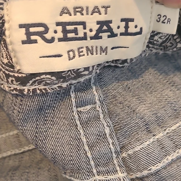 Ariat Blue Mr. Str Ivy Straight Leg Classic Jeans Suze 32R - Picture 9 of 11